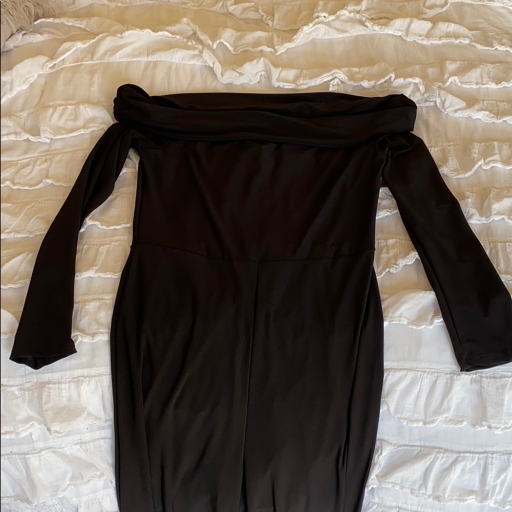 NWT Windsor off the shoulder black wide leg romper